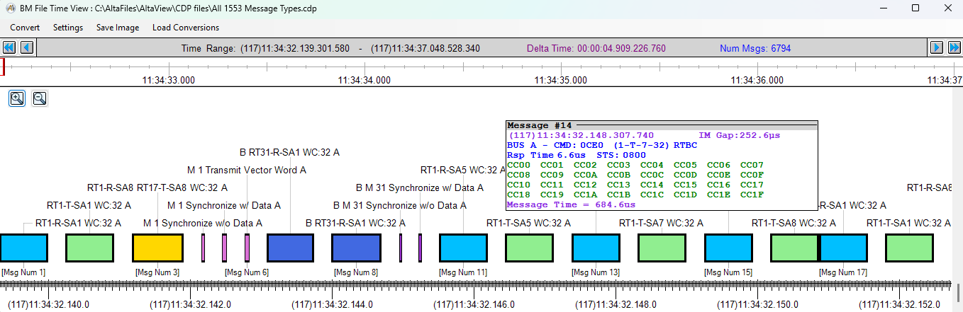 Alta 1553 Advanced Analyzer Message Viewer
